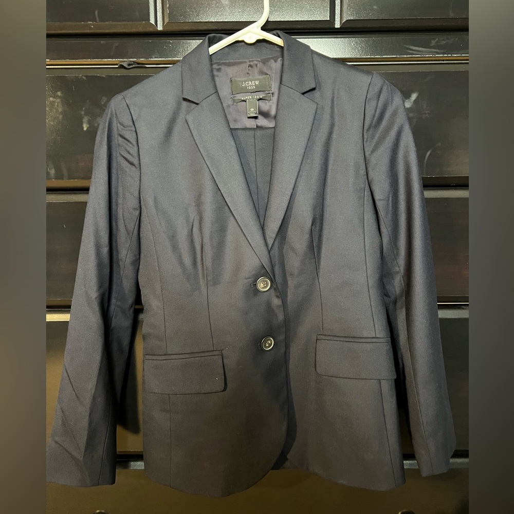 J. Crew Women’s 1035 Suit in Super 120s Wool, Black, 0P